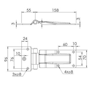 ПЕТЛЯ 158*55*70*3 мм ЦИНК ТУРЦІЯ - Tent.Ua