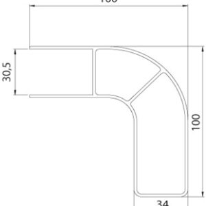 ПРОФІЛЬ БІЧНОГО ЗАХИСТУ 100Х100 (алюміній) - Tent.Ua