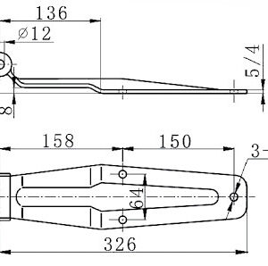 ПЕТЛЯ ДЛЯ ЗАДНІХ ДВЕРЕЙ 326*63*4 мм ЦИНК ПОВША - Tent.Ua