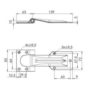 Петля 159*63*72*3 мм (неірж) - Tent.Ua
