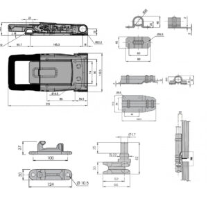 Зовнішній замок для воріт фургона штанговий труба 22 мм Pastore&Lombardi - Tent.Ua