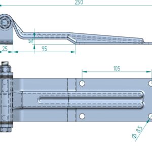 ПЕТЛЯ ДЛЯ ЗАДНІХ ДВЕРЕЙ 250*66*4 мм НІЖ - Tent.Ua
