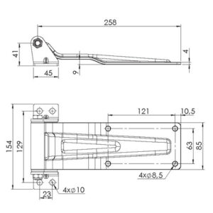 ПЕТЛЯ ДЛЯ ЗАДНІХ ДВЕРЕЙ 258*85 ЦИНК - Tent.Ua