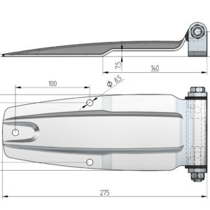 ПЕТЛЯ ДЛЯ ЗАДНІХ ДВЕРЕЙ 275*102*3 НІЖ - Tent.Ua