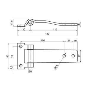 ПЕТЛЯ 109*31*45*4 мм ЦИНК ПОВША - Tent.Ua