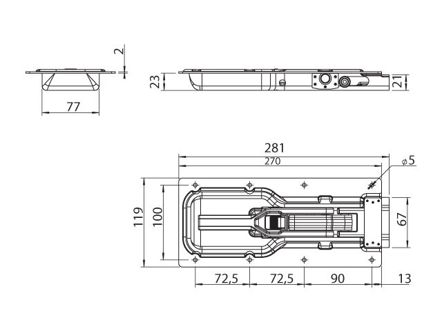 Замок для борту 119*270 мм цинк Туреччина - Tent.Ua - Зображення 2