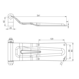Петля для задніх дверей  270 * 86*4 (нерж) Турція - Tent.Ua