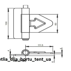 Петля для борту на шпильці 111*60*4 мм - Tent.Ua